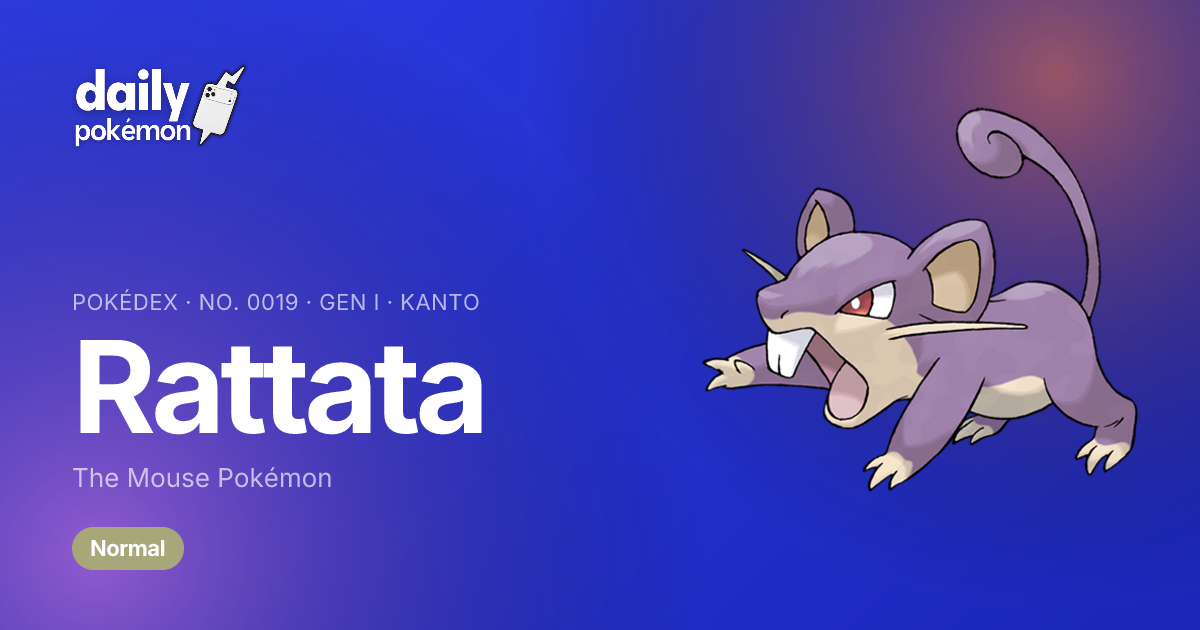 Kantonian Rattata Rattata · No. 0019 · Daily Pokemon